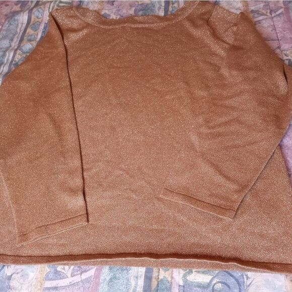 Lane Bryant Size Plus 18/20 Longsleeve Brown Sequin Womens Top - Picture 8 of 8
